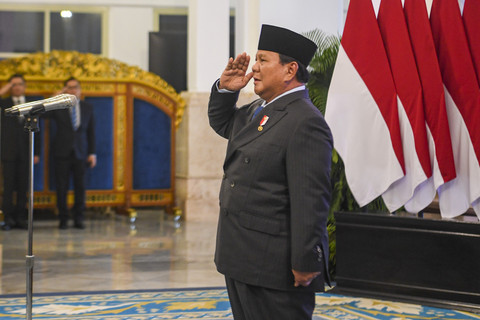 Presiden Prabowo Subianto memimpin acara pelantikan Menteri dan Wakil Menteri Negara Kabinet Merah Putih Dalam Sisa Masa Jabatan Periode Tahun 2024-2029 di Istana Negara, Jakarta, Rabu (17/9/2025). Foto: Muhammad Adimaja/ANTARA FOTO