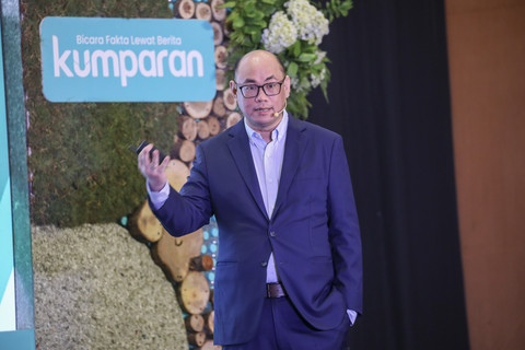Co-founder dan CEO Pagatan Usaha Makmur Rio Christiawan menyampaikan paparan padan kumparan Green Initiative Conference 2025 di Hotel Borobudur, Jakarta, Kamis (18/9/2025). Foto: Aditia Noviansyah/kumparan