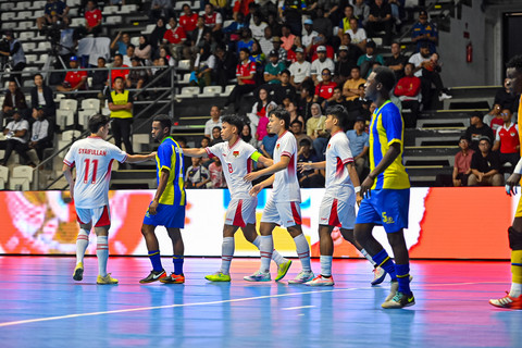 Timnas Futsal Indonesia vs Tanzania dalam ajang 4 Nations Cup di Hall Basket GBK, Senayan, Jakarta, pada 18 September 2025. Foto: kumparan/Abi Suryadi