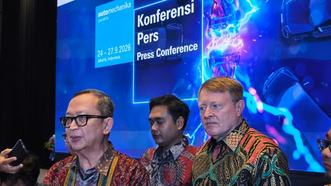 Konferensi pers GIAMM dan Messe Frankfurt pameran komponen otomotif, Automechanika Jakarta 2026. Foto: Sena Pratama/kumparan
