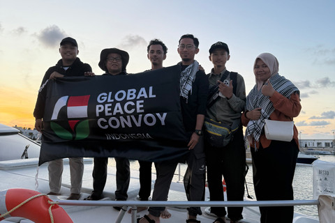 Koordinator Indonesia Global Peace Convoy, Muhammad Husein, Berlayar ke Gaza. Foto: Dok. IGPC