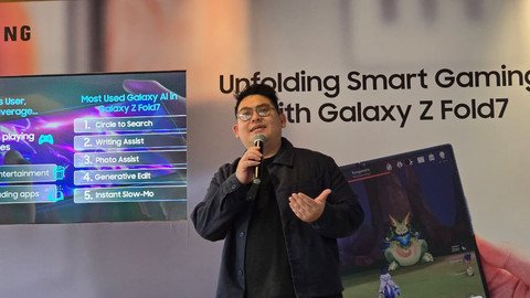 Verry Octavianus, MX Product Marketing Senior Manager Samsung Indonesia, di acara Unfolding Smart Gaming with Galaxy Z Fold 7 di Jakarta, Jumat (19/9). Foto: Muhammad Fikrie/kumparan