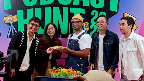 Konferensi pers Podcast Hunt 2025 di Kawasan Kemang, Jakarta Selatan.   Foto: Aprilandika Pratama/kumparan