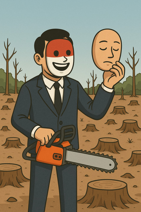 Ilustrasi mengajar untuk bumi, mendidik untuk generasi. Generated with ChatGPT.