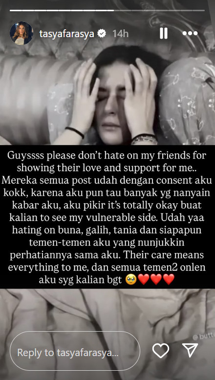 IG Story Tasya Farasya. 