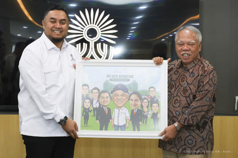 Kepala Otorita Ibu Kota Nusantara (IKN), Basuki Hadimuljono, menerima kunjungan rombongan Himpunan Pengusaha Muda Indonesia (HIPMI) Kalimantan Timur di Kantor Otorita IKN, Jumat (19/9/2025). Foto: Dok. OIKN