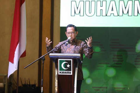 Mendagri Tito Karnavian saat menghadiri Pertemuan Regional KAHMI se-Sumatera di Swiss-Belhotel Harbour Bay Batam, Kepulauan Riau (Kepri), Sabtu (20/9/2025). Foto: Kemendagri RI