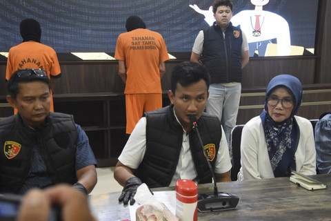 Pers rilis kasus pencabulan di Polres Bogor pada Minggu (21/9/2025). Foto: Dok. Istimewa