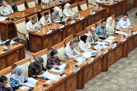 Suasana rapat dengar pendapat umum (RDPU) Komisi III DPR bersama Kementerian HAM dan Komnas HAM di Kompleks Parlemen Senayan, Jakarta, pada Senin (22/9/2025). Foto: Luthfi Humam/kumparan