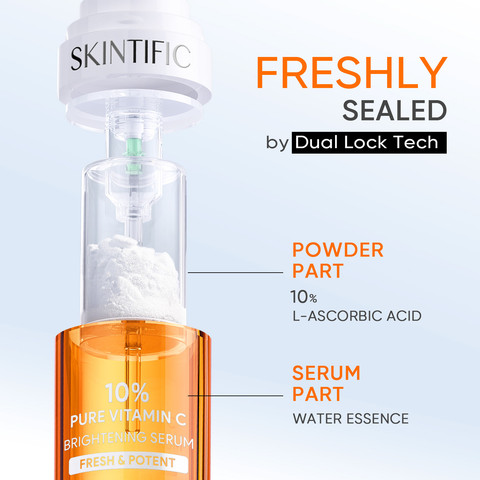 Teknologi Dual Chamber Lock pada serum vitamin C Skintific (Foto: Skintific)