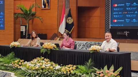 Menteri Pariwisata Widiyanti Putri Wardhana memberikan keterangan pers Wonderful Indonesia Gourmet (WIG) di Gedung Kemenpar Jakarta, Senin (22/9/2025). Foto: Azalia Amadea/Kumparan