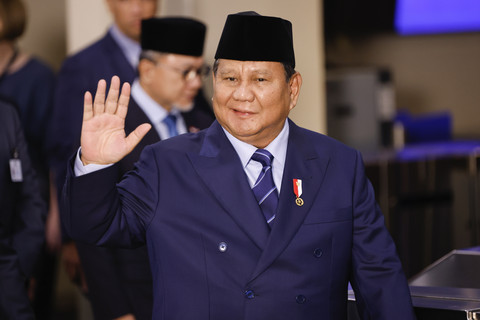 Presiden Indonesia, Prabowo Subianto, tiba di Sidang Umum ke-80 Perserikatan Bangsa-Bangsa di Markas Besar PBB, Selasa (23/9/2025). Foto: Stefan Jeremiah/AP