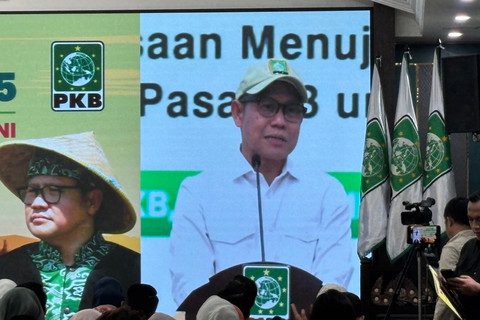 Ketua Umum PKB Muhaimin Iskandar di peringatan Hari Tani 2025 di DPP PKB, Jakarta Pusat, Rabu (24/9/2025). Foto: Abid Raihan/kumparan