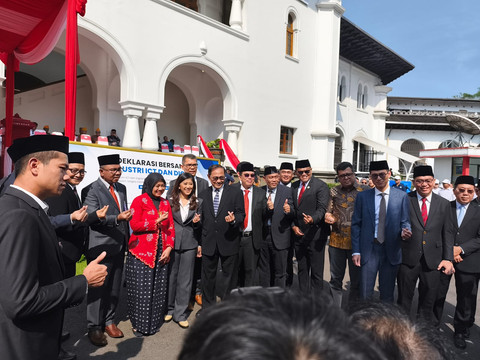 Menteri Komdigi Meutya Hafid di Upacara Hari Bhakti Postel, Sabtu (27/9). Foto: Linda Lestari/kumparan