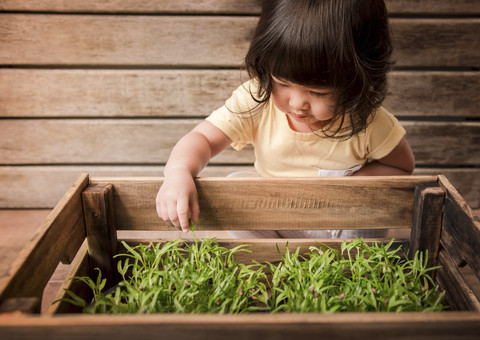 Ilustrasi balita geli saat pegang sayur. Foto: Black Salmon/Shutterstock