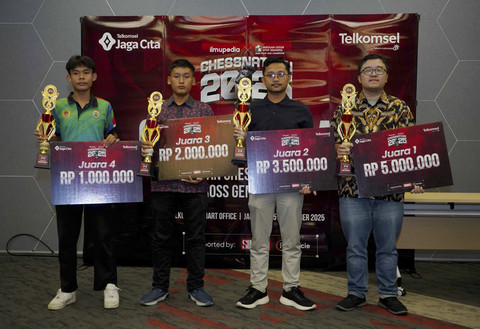 Final Chessnation 2025 di Telkomsel Smart Office sukses digelar di Telkomsel Smart Office Jakarta (25/9), mempertemukan para pecinta catur terbaik dari seluruh Indonesia. Foto: Dok. Telkomsel