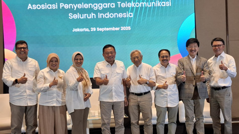 Pelantikan pengurus baru ATSI periode 2025-2029 di The Westin, Jakarta, Senin (29/9). Foto: Muhammad Fikrie/kumparan