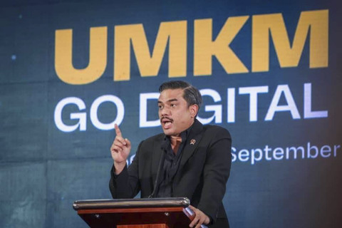 Maman dalam acara UMKM Go Digital yang digelar PB HMI di Jakarta, Selasa (30/9/2025). Foto: Kementerian UMKM