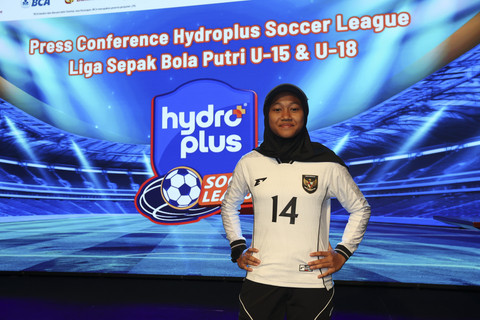 Albianca Raula, salah satu atlet sepak bola muda yang akan mengikuti HYDROPLUS Soccer League, dari tim Cipta Cendikia. Foto: Dok. Hydroplus Soccer League