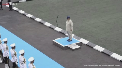 Presiden RI Prabowo Subianto hadiri Sailing Pass TNI AL Tahun 2025 di Markas Komando Lintas Laut Militer, Jakarta Utara, Kamis (2/10/2025). Foto: YouTube/Sekretariat Presiden