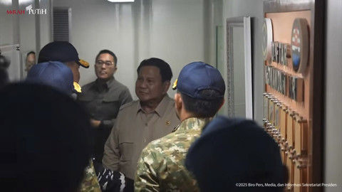 Presiden RI Prabowo Subianto hadiri Sailing Pass TNI AL Tahun 2025 di Markas Komando Lintas Laut Militer, Jakarta Utara, Kamis (2/10/2025). Foto: YouTube/Sekretariat Presiden