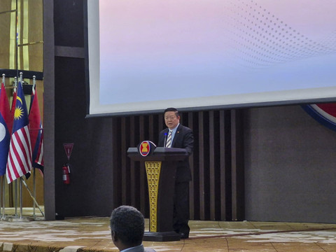 Sekjen ASEAN, Kao Kim Hourn saat membuka KTT ASEAN Think-Tank ke-2 di Sekretariat ASEAN, Jakarta, Kamis (2/10/2025). Foto: Nadia Riso/kumparan