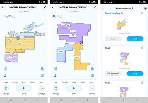 Robot vacuum MODENA RV 3452 ITWA mengidentifikasi peta pada ruangan lantai 1 dan 2 memanfaatkan sensor LiDAR, lalu menyimpan peta itu di aplikasi MODENA Seamless. Foto: kumparan