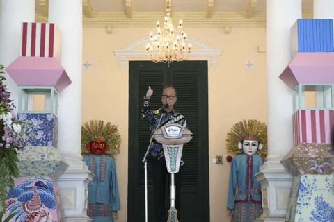 Menteri Perindustrian Agus Gumiwang Kartasasmita dalam peringatan Hari Batik Nasional (HBN) 2025 di Museum Tekstil Jakarta, Kamis (2/10/2025). Foto: Dok. Kemenperin