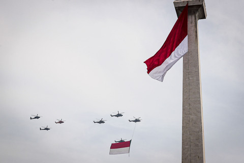 Sejumlah prajurit TNI mengikuti gladi bersih dalam rangka Hari Ulang Tahun (HUT) ke-80 Tentara Nasional Indonesia (TNI) di Lapangan Silang Monumen Nasional (Monas), Gambir, Jakarta Pusat, Jumat (3/10/2025). Foto: Iqbal Firdaus/kumparan