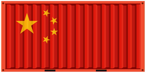 Box Container dengan latar bendera Tiongkok sebagai ilustrasi kemandirian dan pengaruh besar Tiongkok di dunia. Sumber: @/brgfx in Freepik