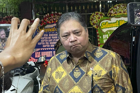 Menko Perekonomian Airlangga Hartarto di Kantor DEN, Jakarta Pusat, Jumat (3/10/2025). Foto: Najma Ramadhanya/kumparan