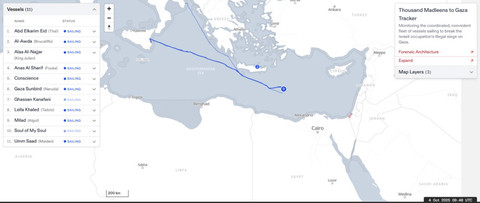 11 Kapal kembali berlayar untuk menembus blokade Israel di Gaza. Foto: Dok. Global Sumud Flotilla