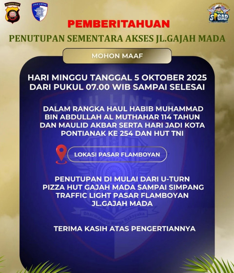 Dok. Instagram @satlantas_pontianak