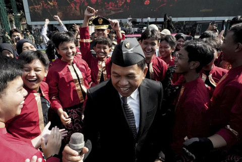 Gubernur Jawa Barat Menghadiri Upacara Peringatan HUT TNI ke-80 Tahun 2025 di Makodam III Siliwangi, Kota Bandung, Minggu (5/10/2025). Foto: Achmad - Biro Adpim Jawa Barat