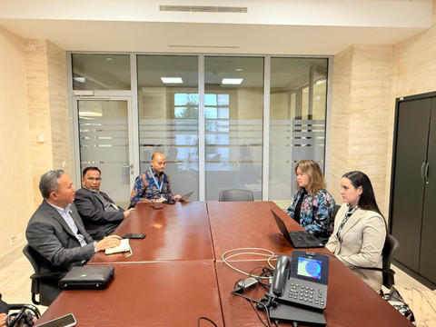 Wakil Menteri Hak Asasi Manusia Mugiyanto membahas peraturan bisnis dan hak asasi manusia Indonesia dengan PBB di Jenewa, Swiss. Foto: Dok. Spesial