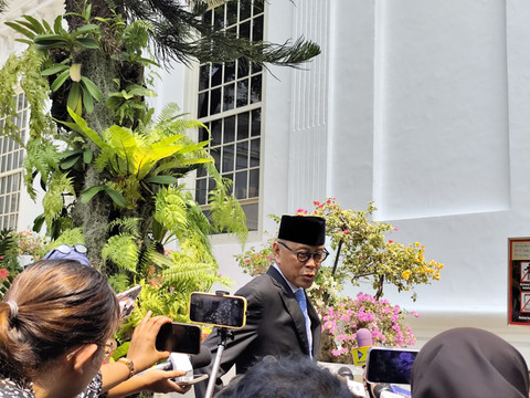 Calon Duta Besar Belgia, Andy Rachmianto tiba di Istana Negara Jakarta, pada Rabu (8/10/2025).  Foto: Luthfi Humam/kumparan