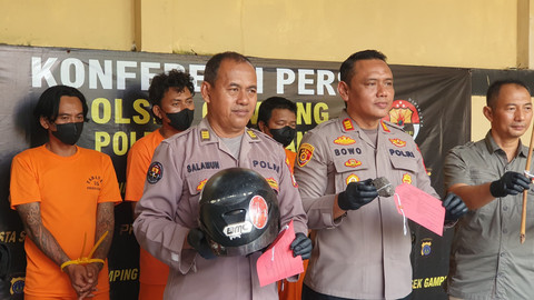 Tiga pelaku pengeroyokan di Kapanewon Gamping, Kabupaten Sleman, ditangkap polisi, Kamis (9/10/2025). Foto: Dok. Istimewa