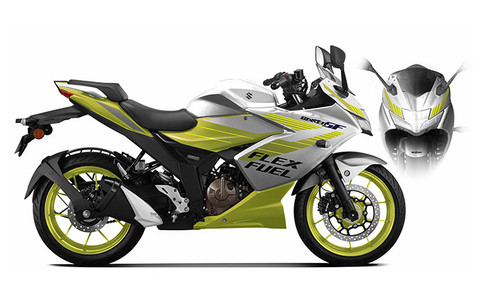Suzuki Gixxer SF 250 FFV atau Flexible Fuel Vehicle yang akan tampil di Japan Mobility Show 2025. Foto: Suzuki