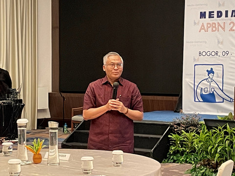 Direktur Jenderal Pengelolaan Pembiayaan dan Risiko Kemenkeu, Suminto, dalam Media Gathering Kemenkeu di Bogor, Jawa Barat, Jumat (10/10/2025).  Foto: Najma Ramadhanya/kumparan