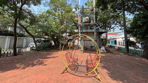 Suasana di Taman Joglo di Kompleks DKI Joglo, Jakarta Barat pada Sabtu pagi (11/10). Foto: Amira/kumparan