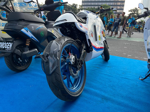Motor listrik hidrogen bernama FCEV Jawara hasil karya tim mahasiswa UPI. Foto: Syahrul Ghiffari/kumparan