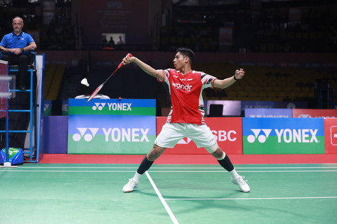 Moh. Zaki Ubaidillah saat tampil di ajang BWF World Junior Mixed Team Championship 2025. Foto: Dok. BNI
