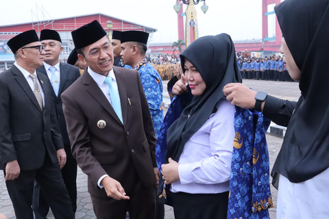 Wali Kota Palembang, Ratu Dewa, saat menghadiri pelantikan para pegawai PPPK tahap 2/ist.