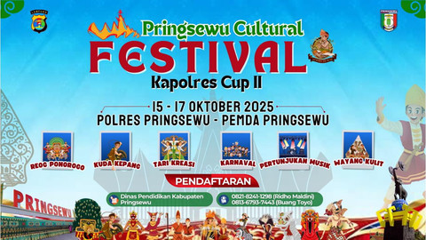 Flayer Pringsewu Cultural Festival Kapolres Cup II. | Foto: Dok Humas Polres Pringsewu