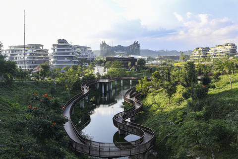 Suasana bangunan Istana Negara di Kawasan Inti Pusat Pemerintahan (KIPP) di Ibu Kota Nusantara (IKN), Penajam Paser Utara, Kalimantan Timur, Kamis (2/10/2025). Foto: M Risyal Hidayat/ANTARA FOTO
