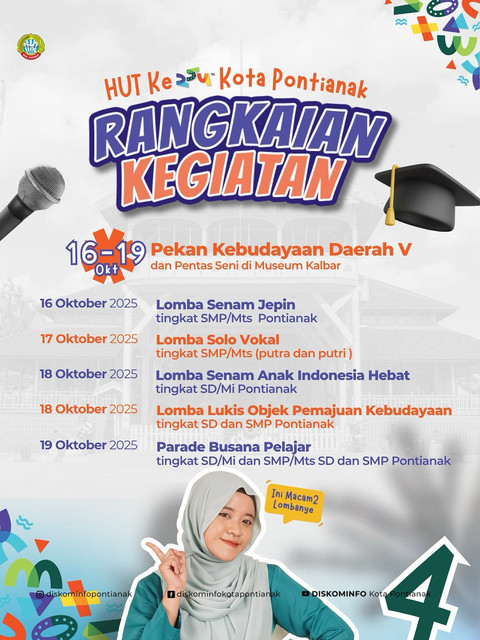 Jadwal Pekan Kebudayaan Daerah di Museum Kalbar. Foto: Dok. Instagram @diskominfopontianak
