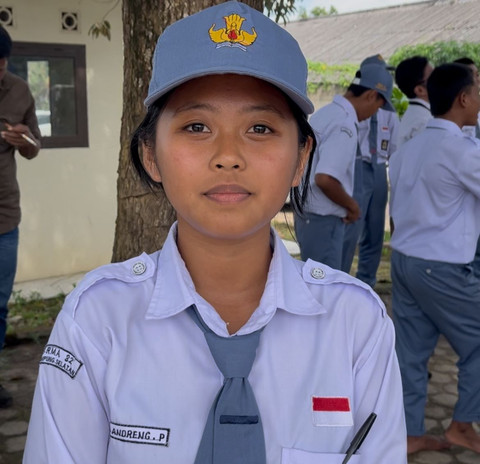 Salah satu siswa Sekolah Rakyat Menengah Atas (SRMA) 32 Lampung Selatan, Maria | Foto : Eka Febriani / Lampung Geh