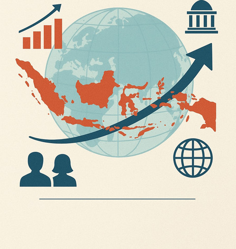 Infografik ini menggambarkan posisi strategis Indonesia di tengah perubahan global dan dinamika geopolitik baru. (Sumber Foto: Idisign)