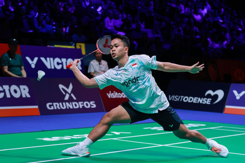 Anthony Ginting di Denmark Open 2025. Foto: PBSI