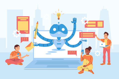 Ilustrasi Orang Mengalami Ketergantungan Pada Artificial Intelligence (Picture from Freepik)